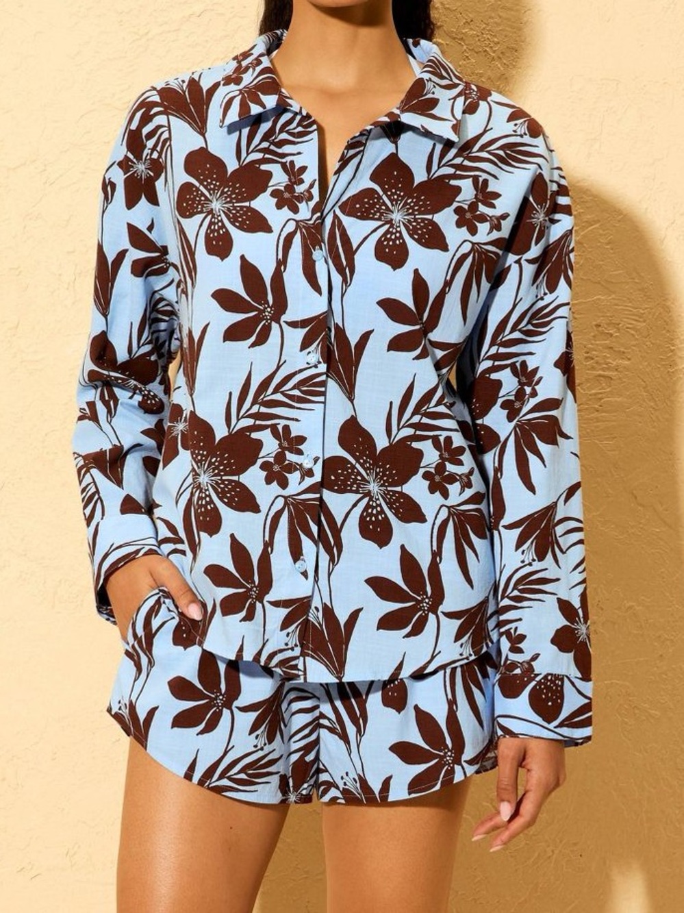 Women's Swim Floral Button Front Cover Up Shirt - Shade & Shore